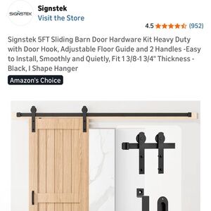 5ft black iron sliding barn door hardware
